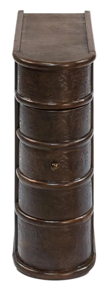 Barnes Leather Book Side Table