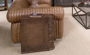 Barnes Leather Book Side Table
