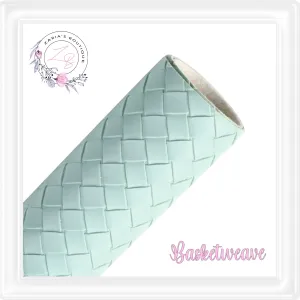 ⋅ Basketweave - Light Green ⋅ Textured Vegan Faux Leather ⋅
