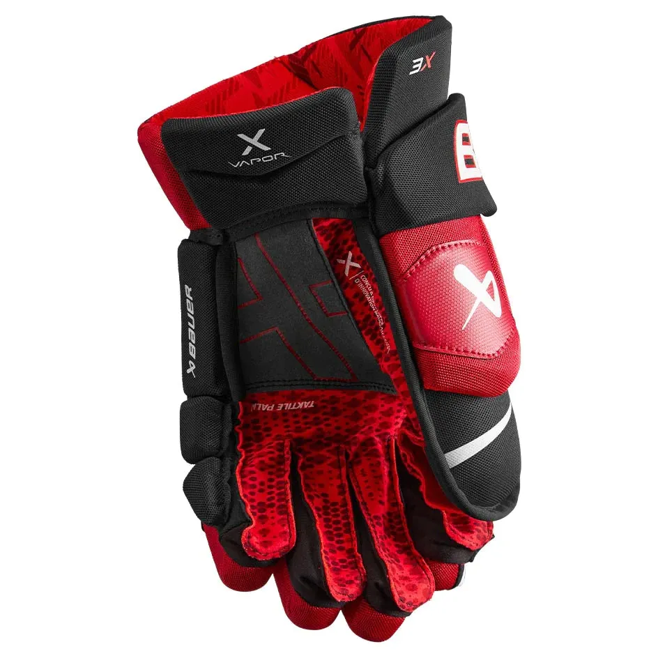 Bauer Vapor 3X Senior Hockey Gloves - Black / Red