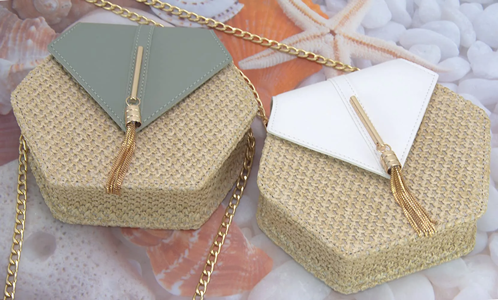 Bausweety Women's Crossbody Bag Cute Straw Shoulder Bag