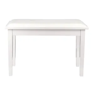 Beale BPB110 WH Duet Piano Bench - W/Storage
