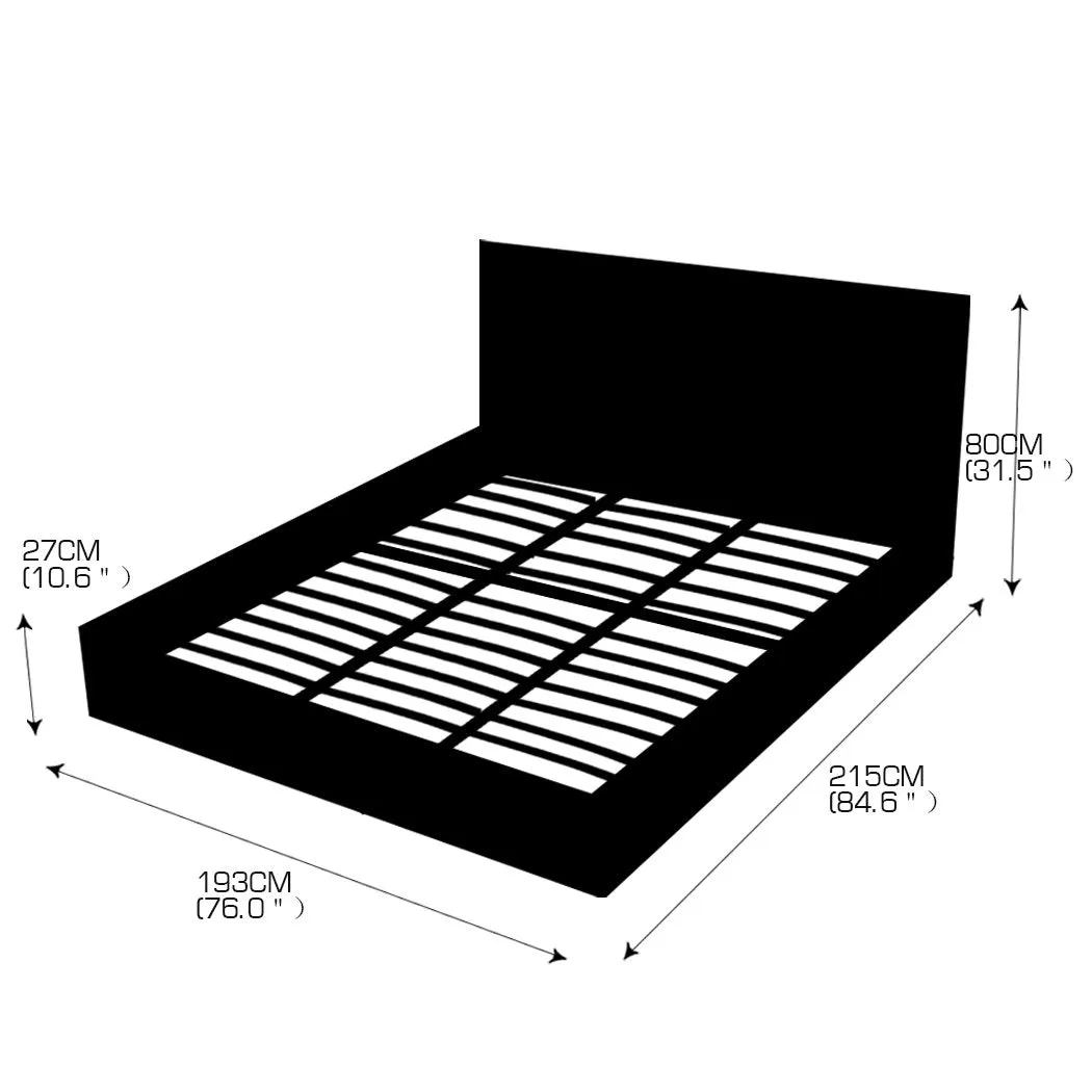 Bed Frame Gas Lift Premium Leather Base Mattress Storage King Size Black