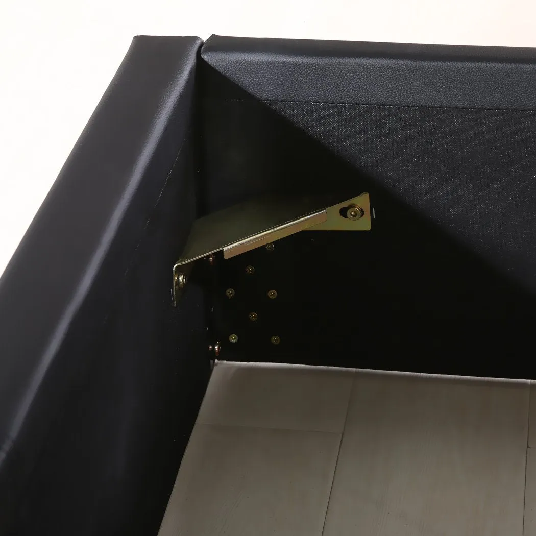Bed Frame Gas Lift Premium Leather Base Mattress Storage King Size Black