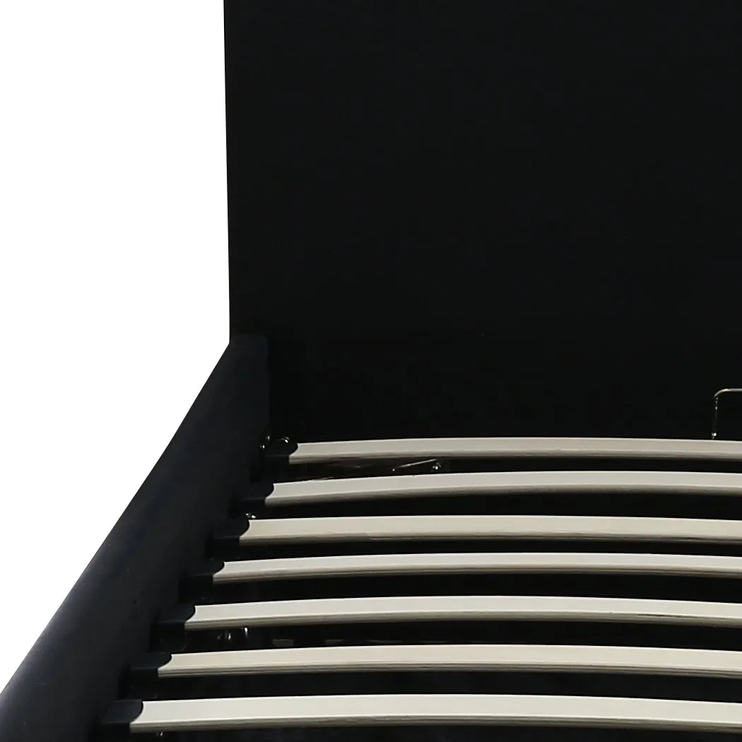 Bed Frame Gas Lift Premium Leather Base Mattress Storage Queen Size Black