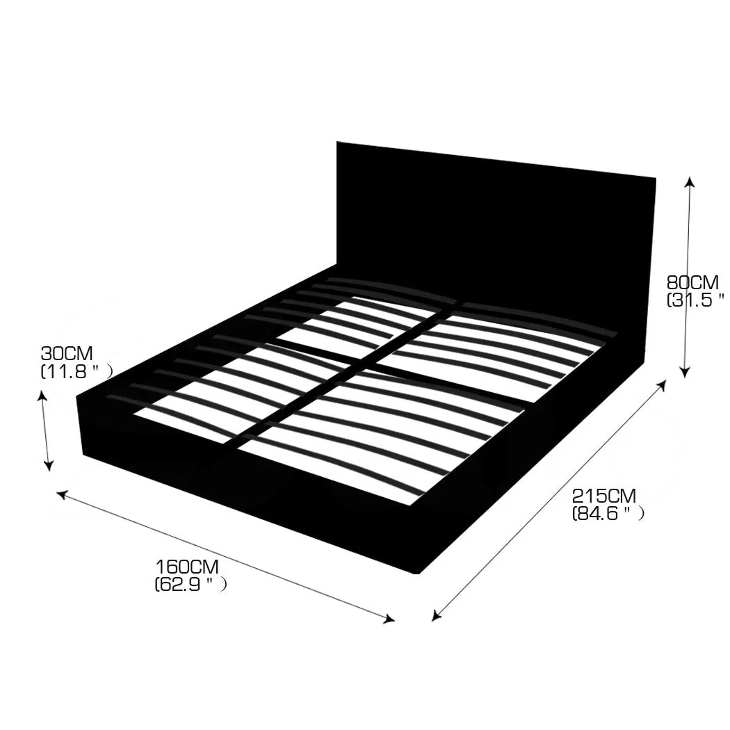 Bed Frame Gas Lift Premium Leather Base Mattress Storage Queen Size Black