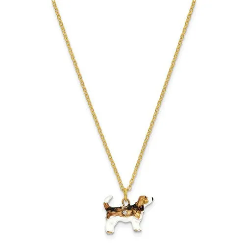 Bejeweled Enameled & Crystal Beagle Dog Trinket Box