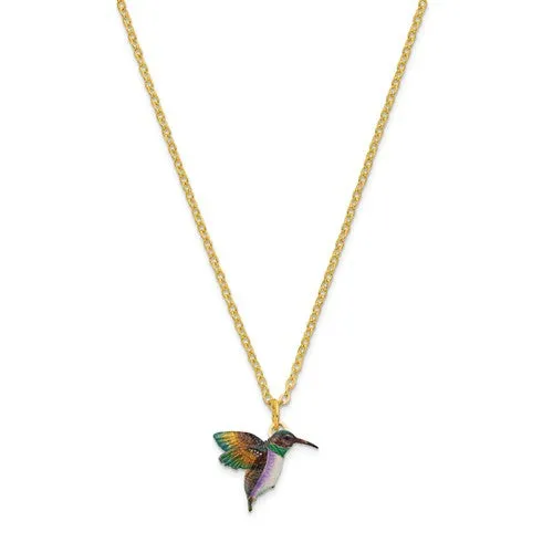 Bejeweled Hummingbird And Flower Trinket Box