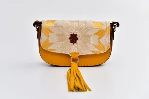 Bicolor Ittô mini Crossbody Bag - Mustard & brown