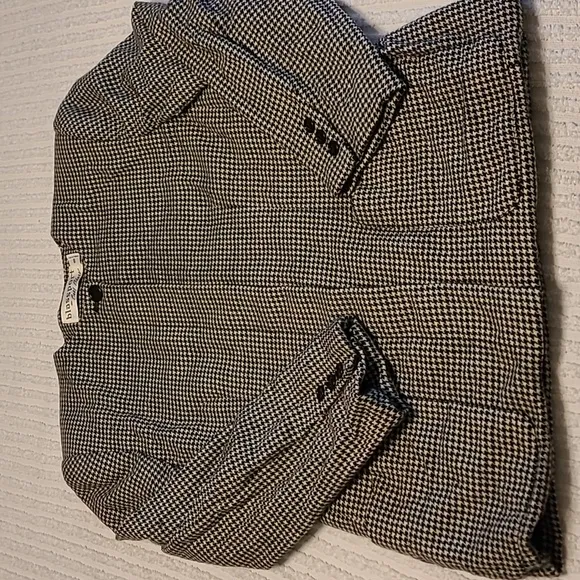 Bill Blass Vintage Wool Houndstooth Jacket Blazer USA 🇺🇸  Made Womens Size 8