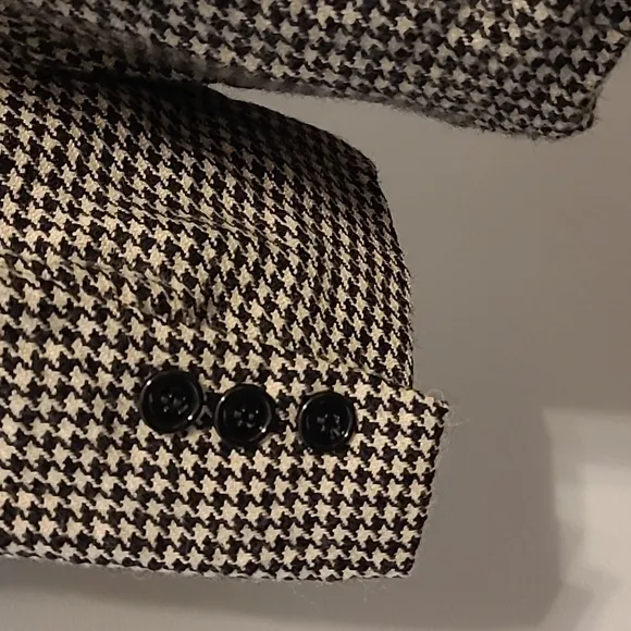 Bill Blass Vintage Wool Houndstooth Jacket Blazer USA 🇺🇸  Made Womens Size 8