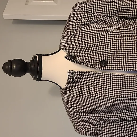 Bill Blass Vintage Wool Houndstooth Jacket Blazer USA 🇺🇸  Made Womens Size 8