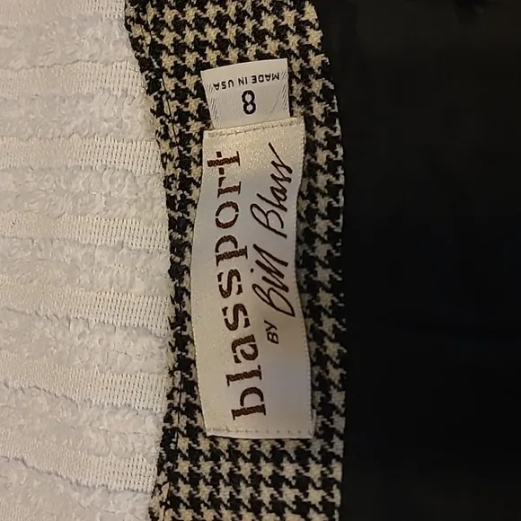 Bill Blass Vintage Wool Houndstooth Jacket Blazer USA 🇺🇸  Made Womens Size 8