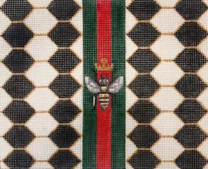 Black and White Hexagon with Bee -SP