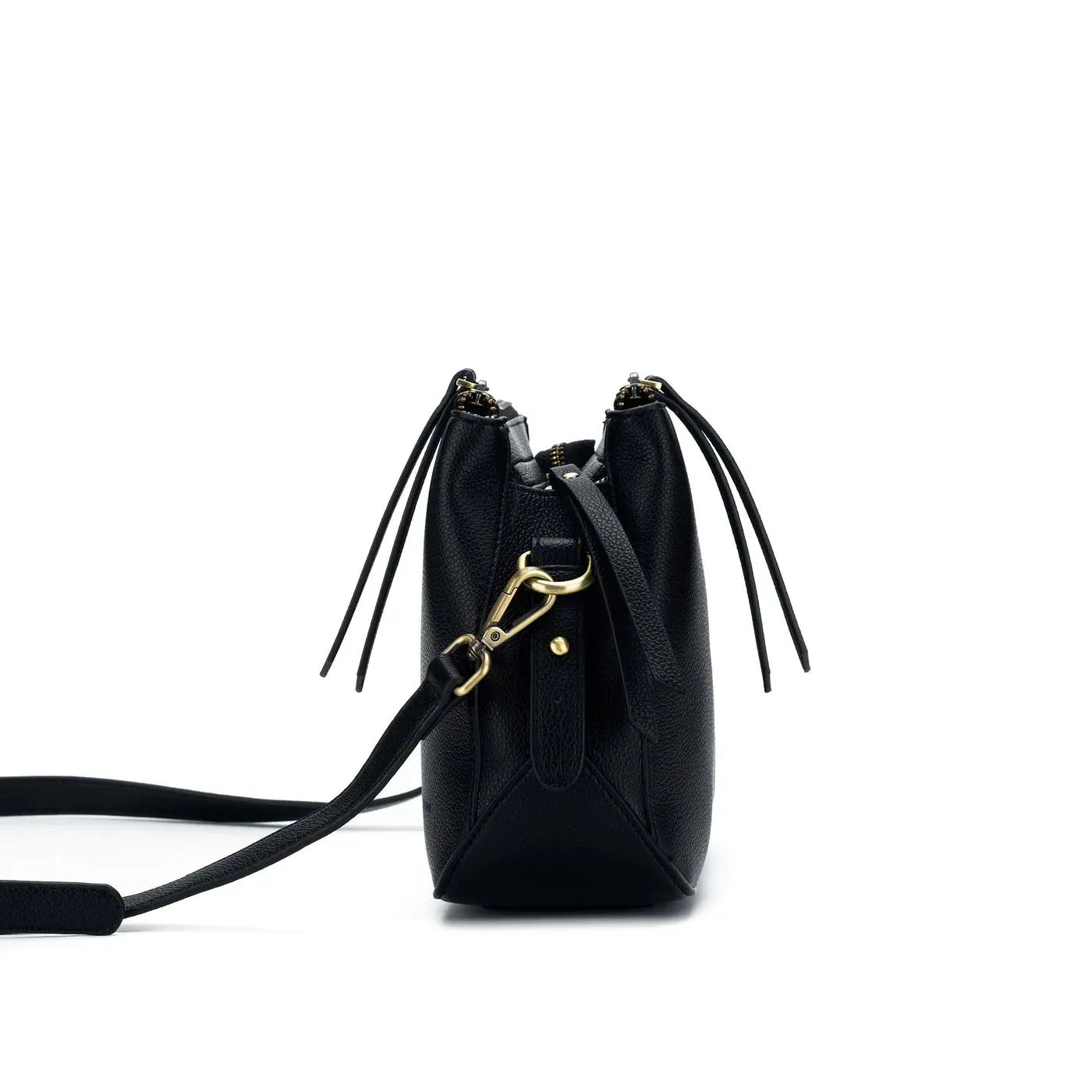 Black Caviar Cross Body Bag | Daniella