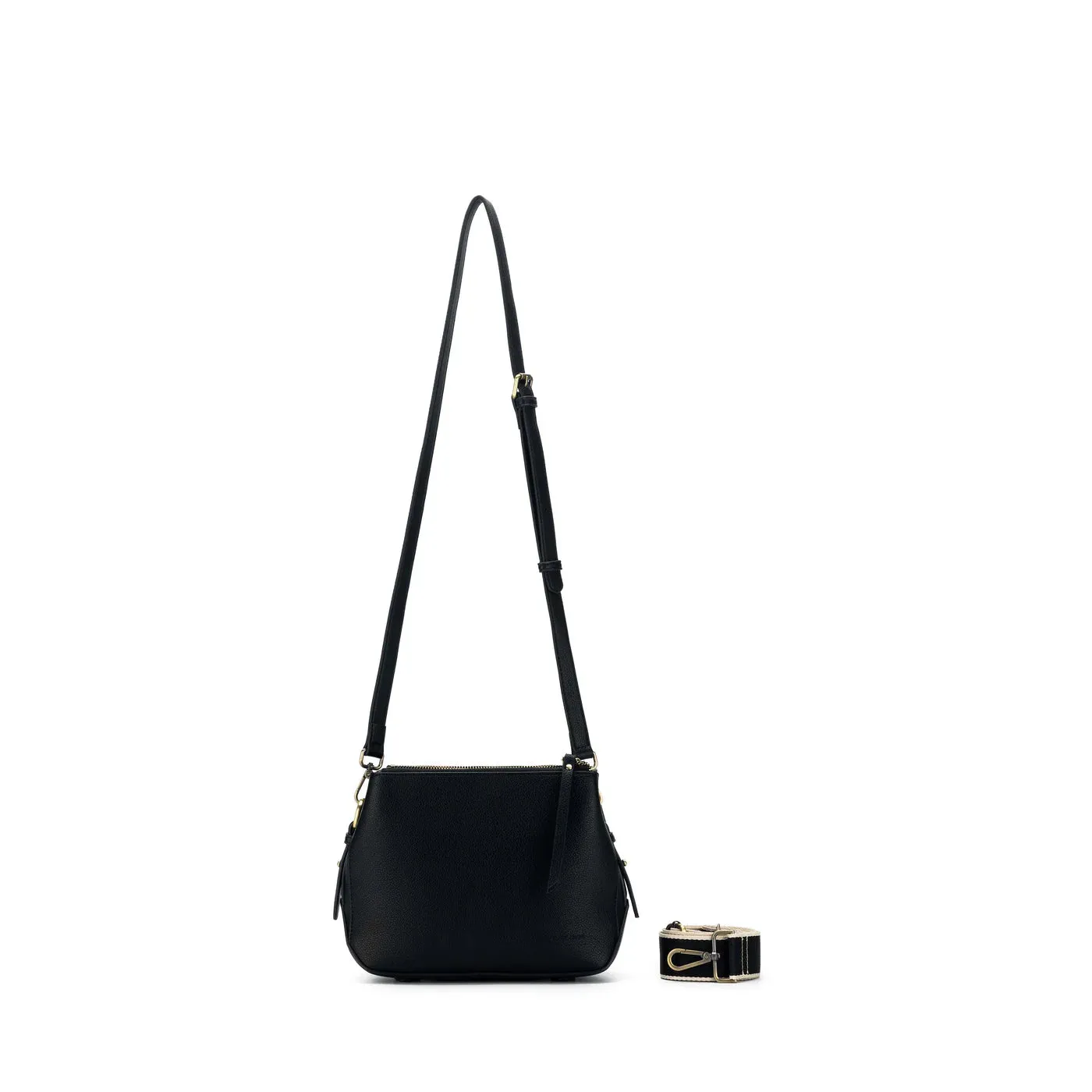 Black Caviar Cross Body Bag | Daniella