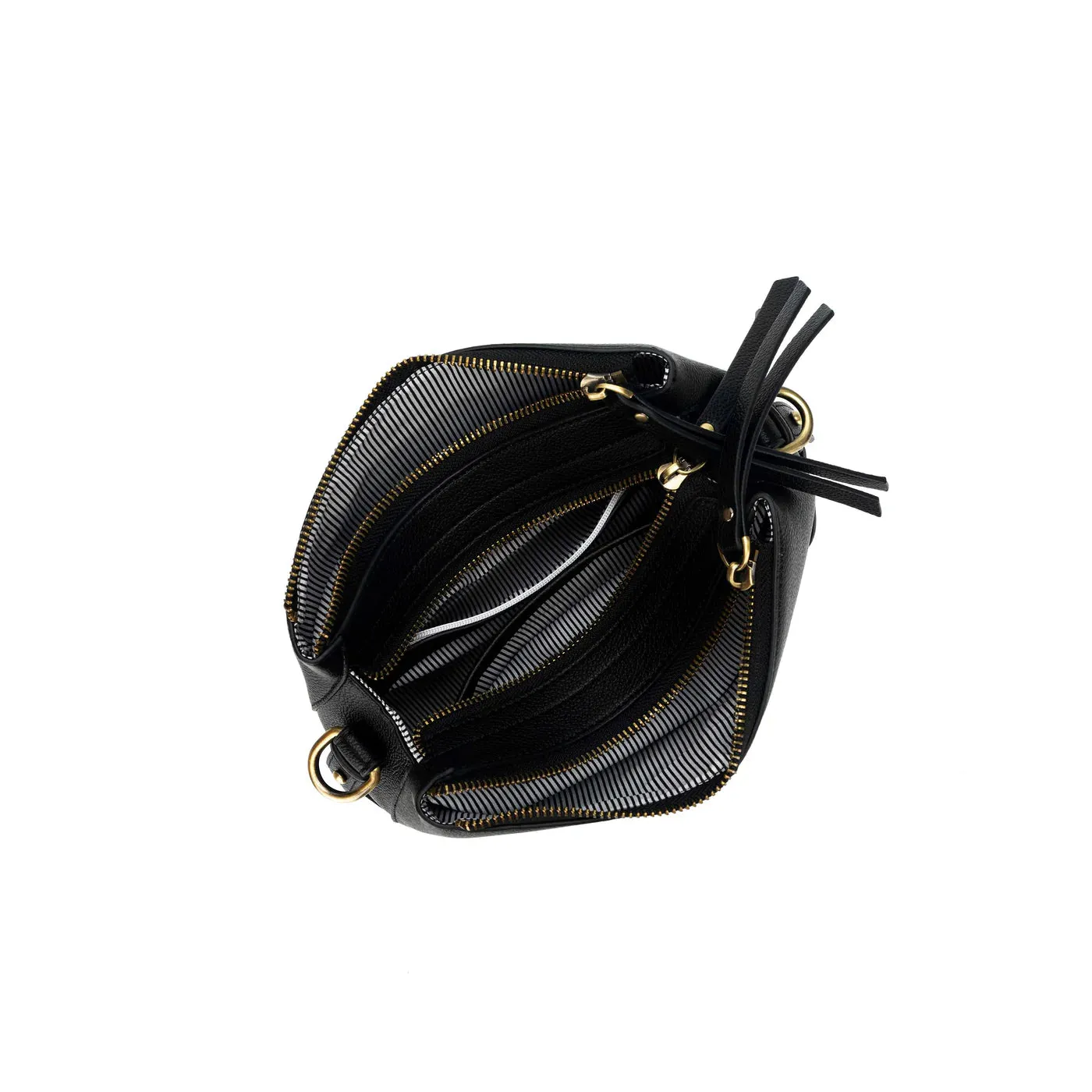 Black Caviar Cross Body Bag | Daniella