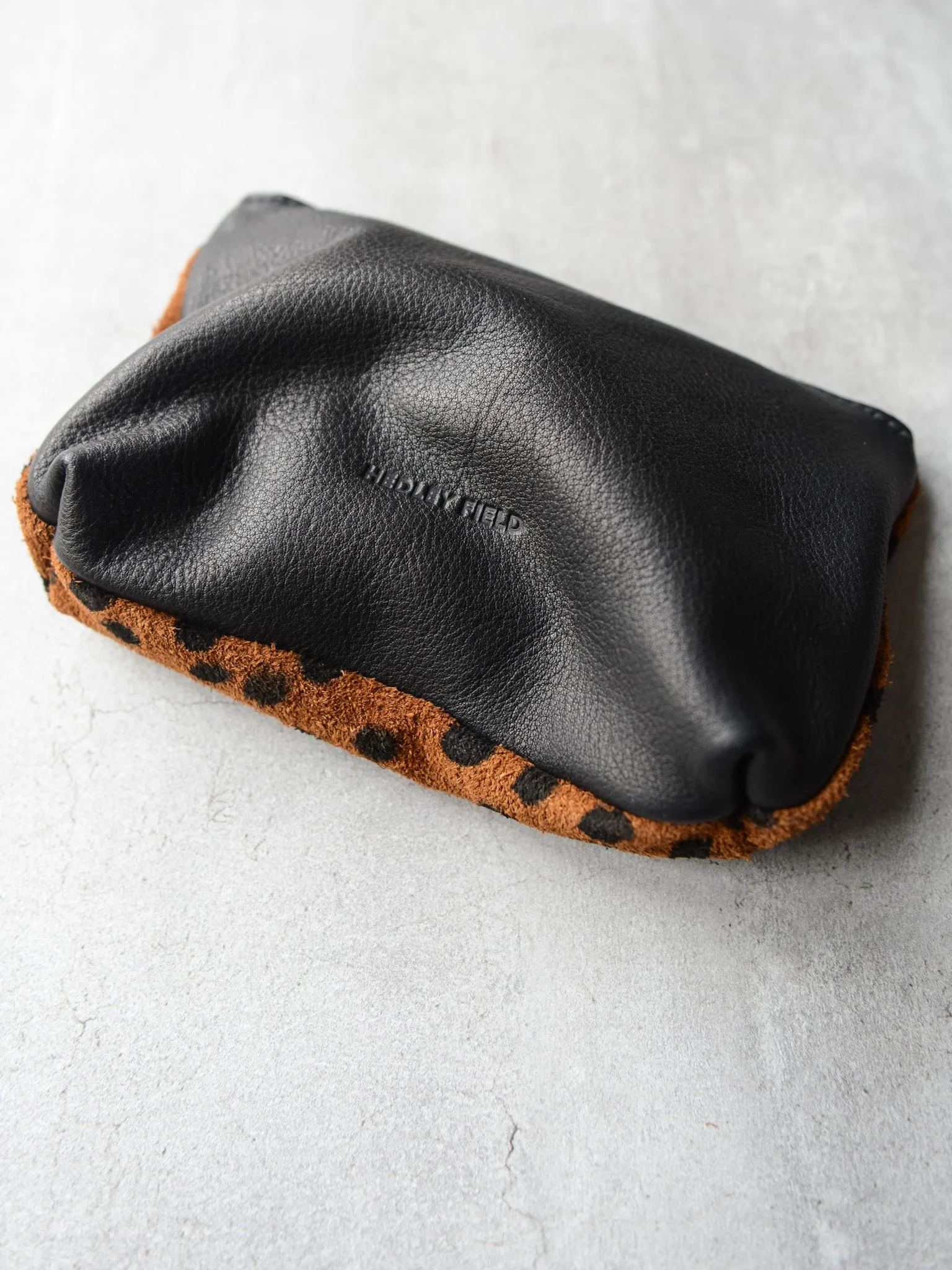 BLACK CHEETAH CONTRAST POUCH