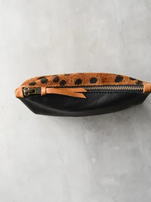 BLACK CHEETAH CONTRAST POUCH