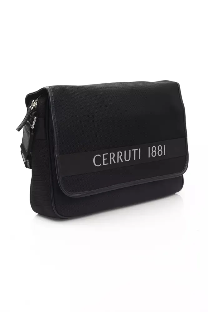 Black Leather Men Messenger Bag