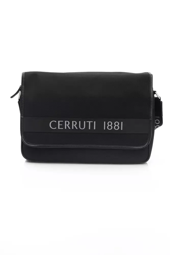 Black Leather Men Messenger Bag