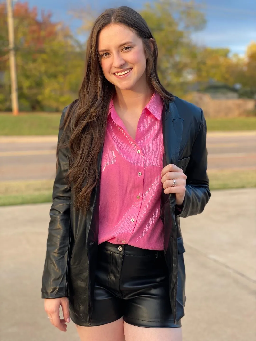 Black Leather Shorts