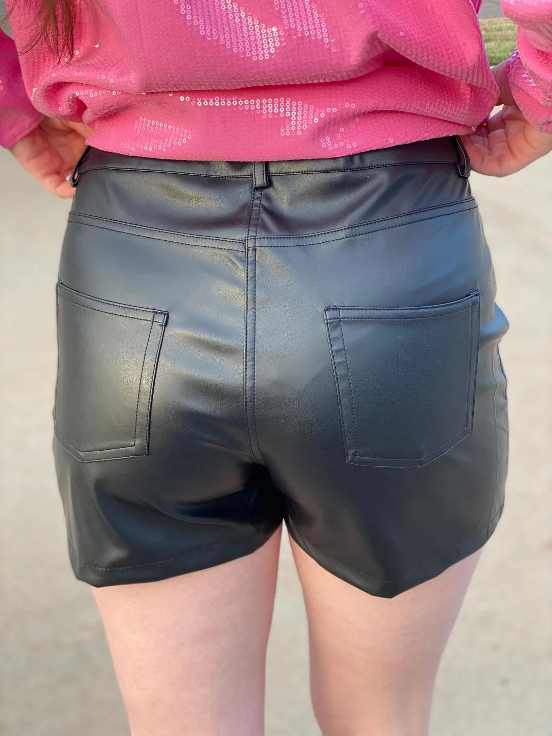Black Leather Shorts
