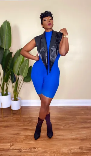 BLACK LEATHER VEST