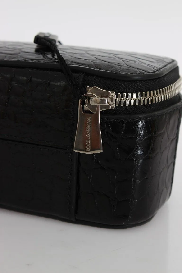 Black Pattern Leather Accessory Case Box