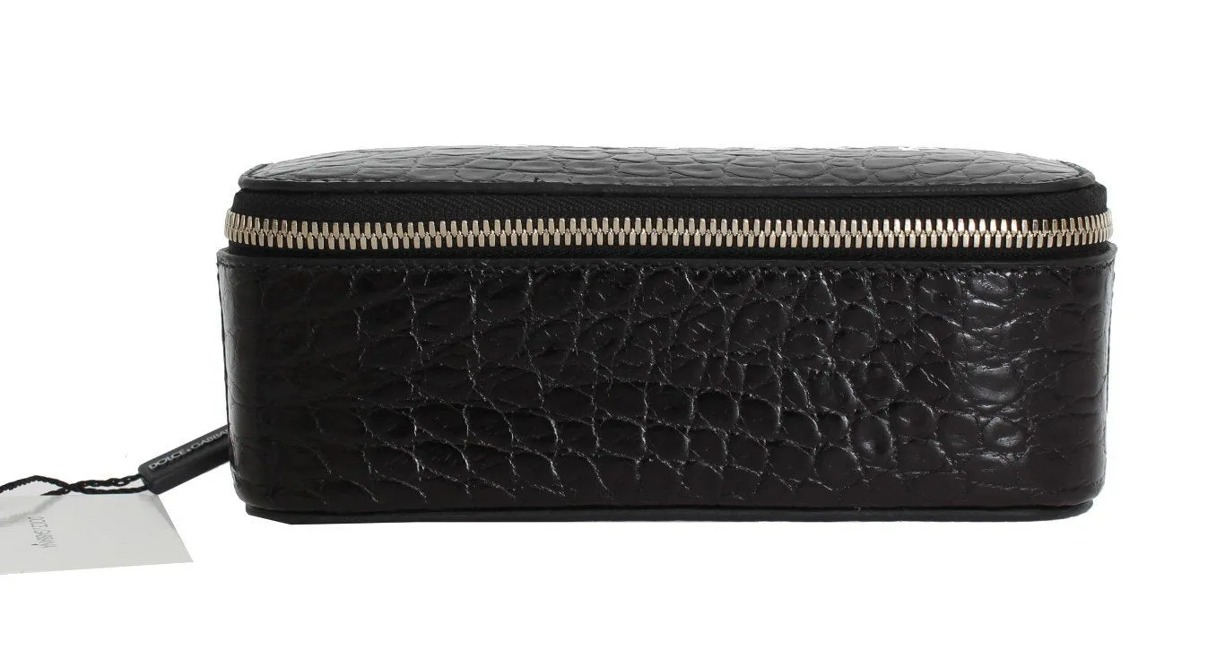 Black Pattern Leather Accessory Case Box