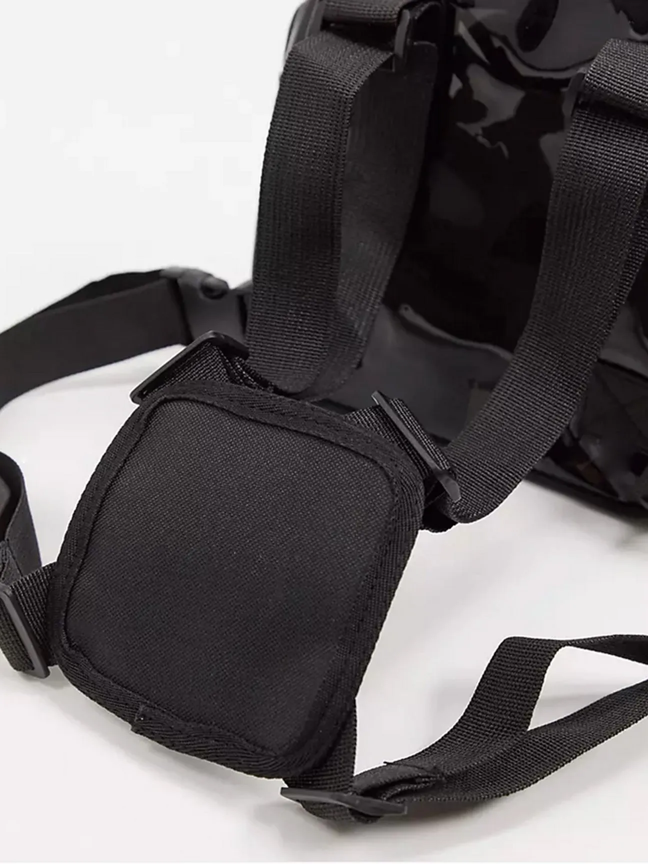 Black PVC Chest Bag