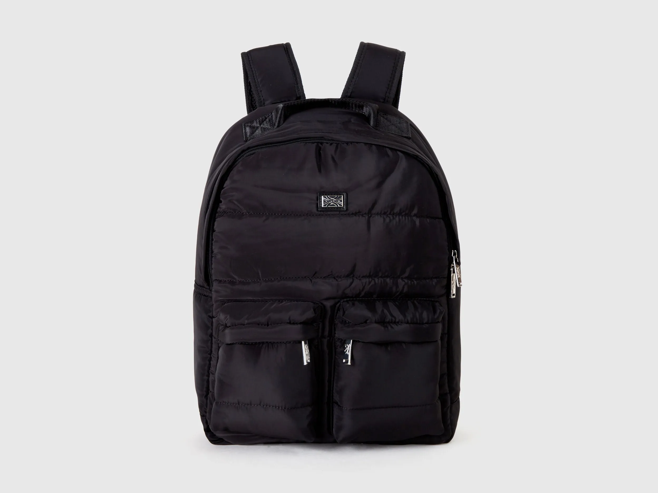 Black Quilted Nylon Backpack