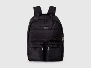 Black Quilted Nylon Backpack