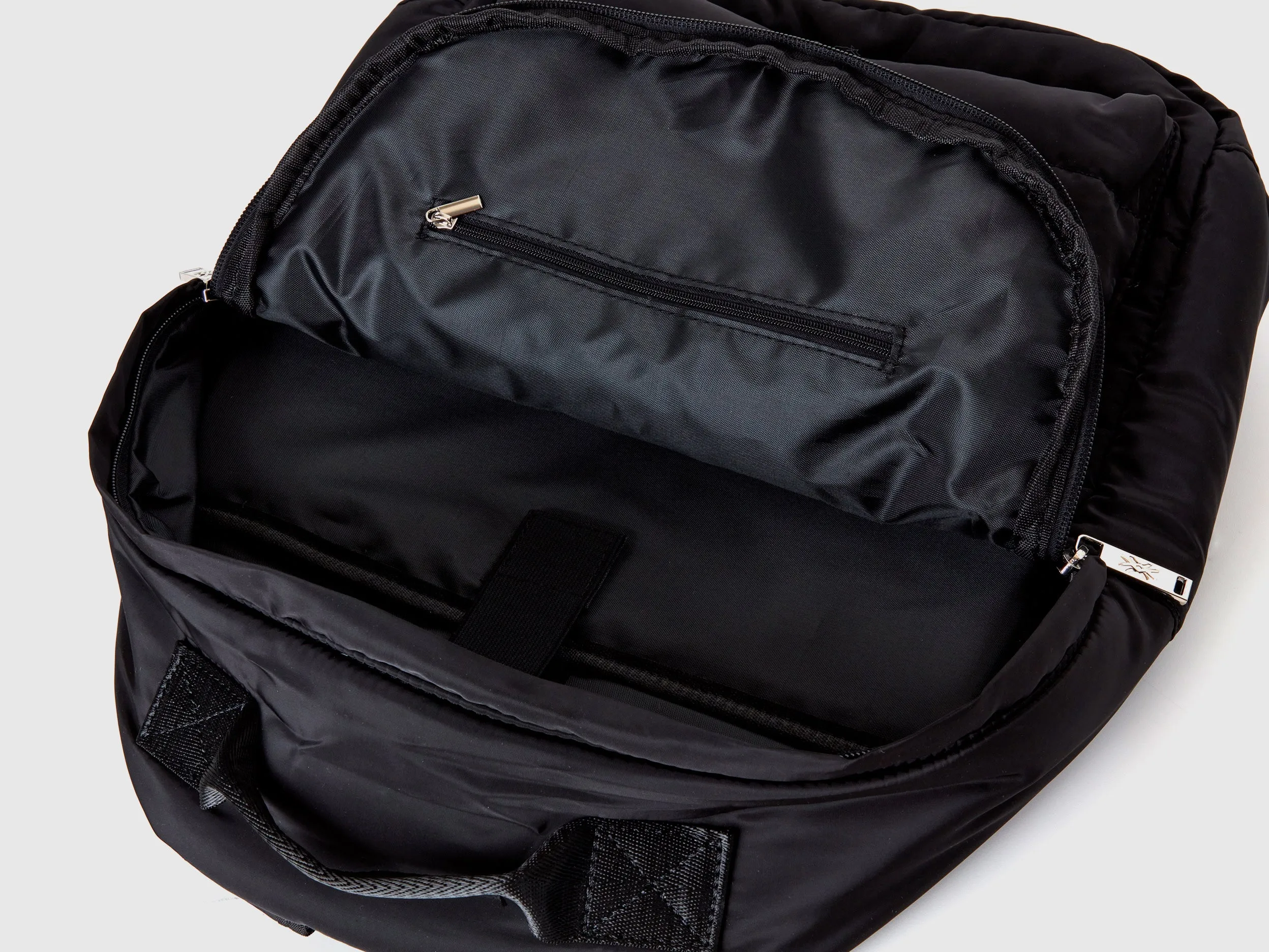 Black Quilted Nylon Backpack