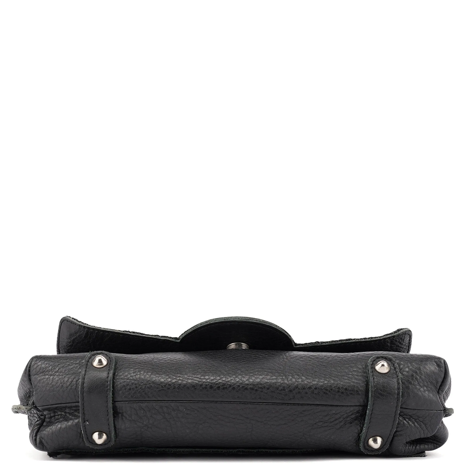 Black Studded Leather Tote Bag