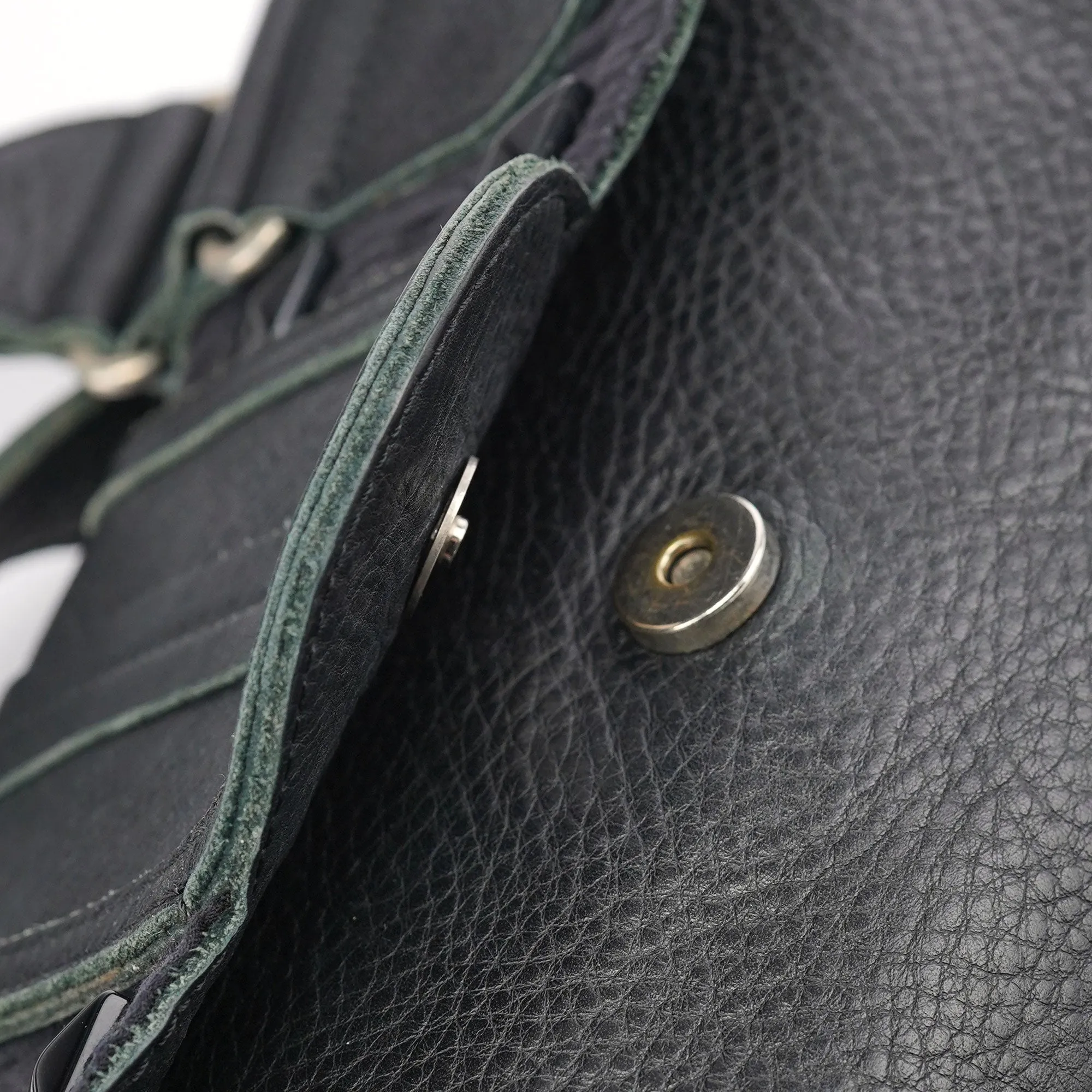Black Studded Leather Tote Bag