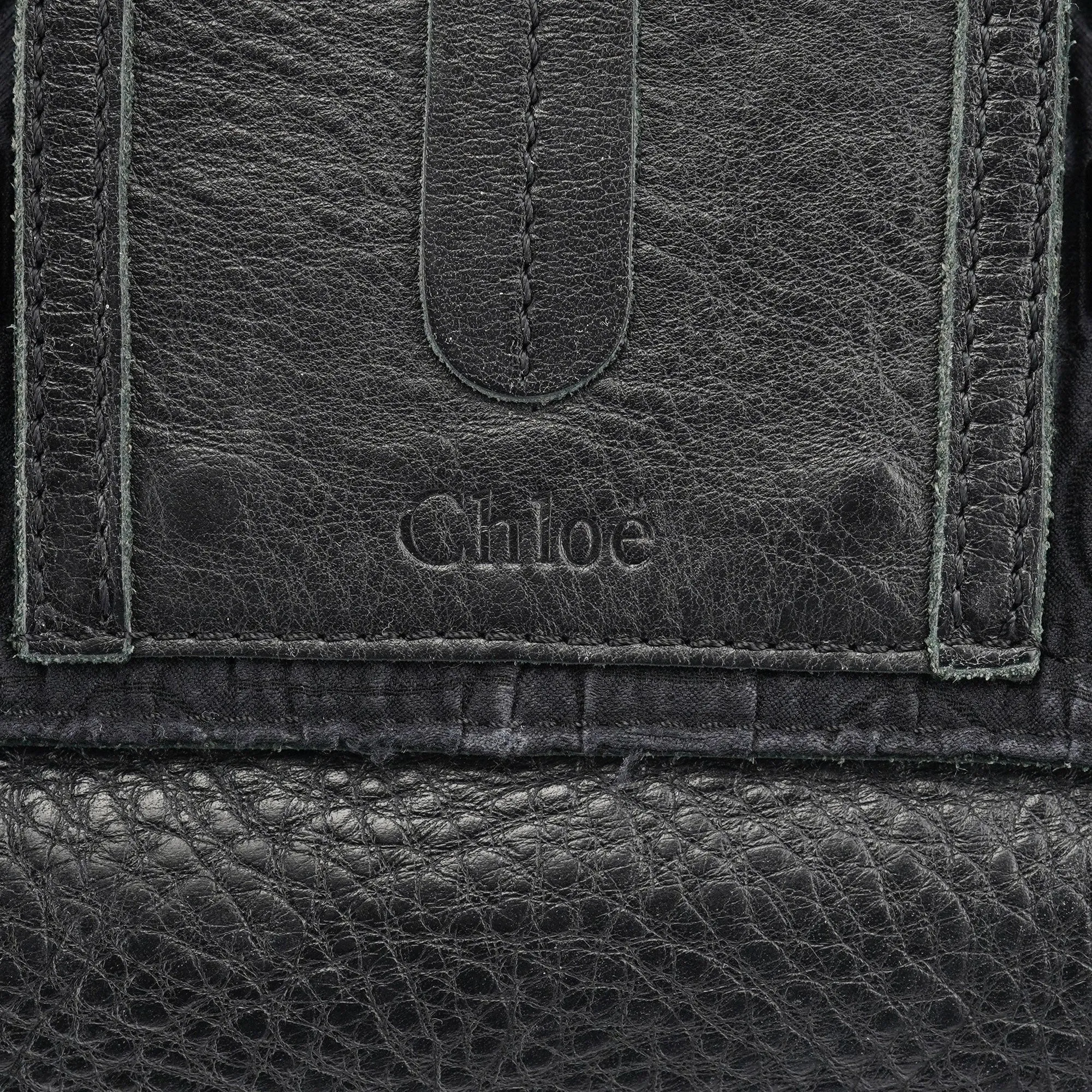 Black Studded Leather Tote Bag