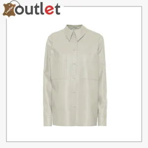 Blaine pleated faux leather shirt