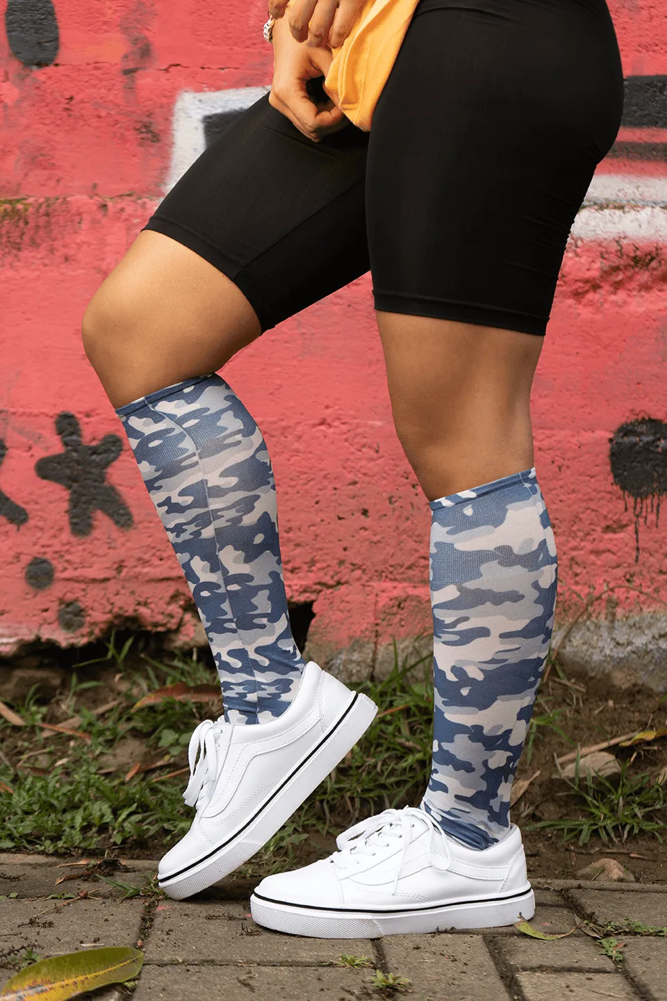 Blue Camo Tweener Knee Highs