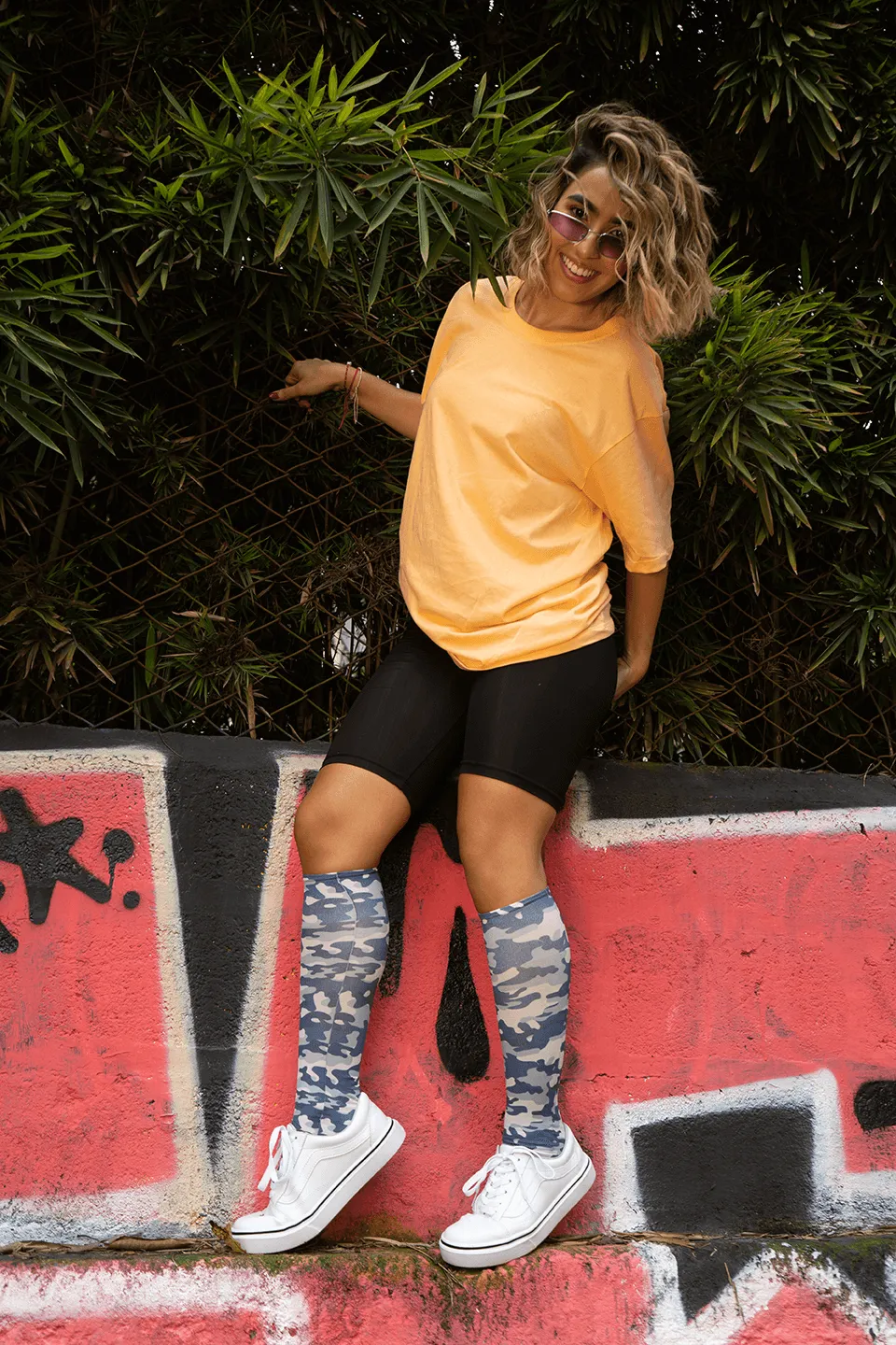 Blue Camo Tweener Knee Highs