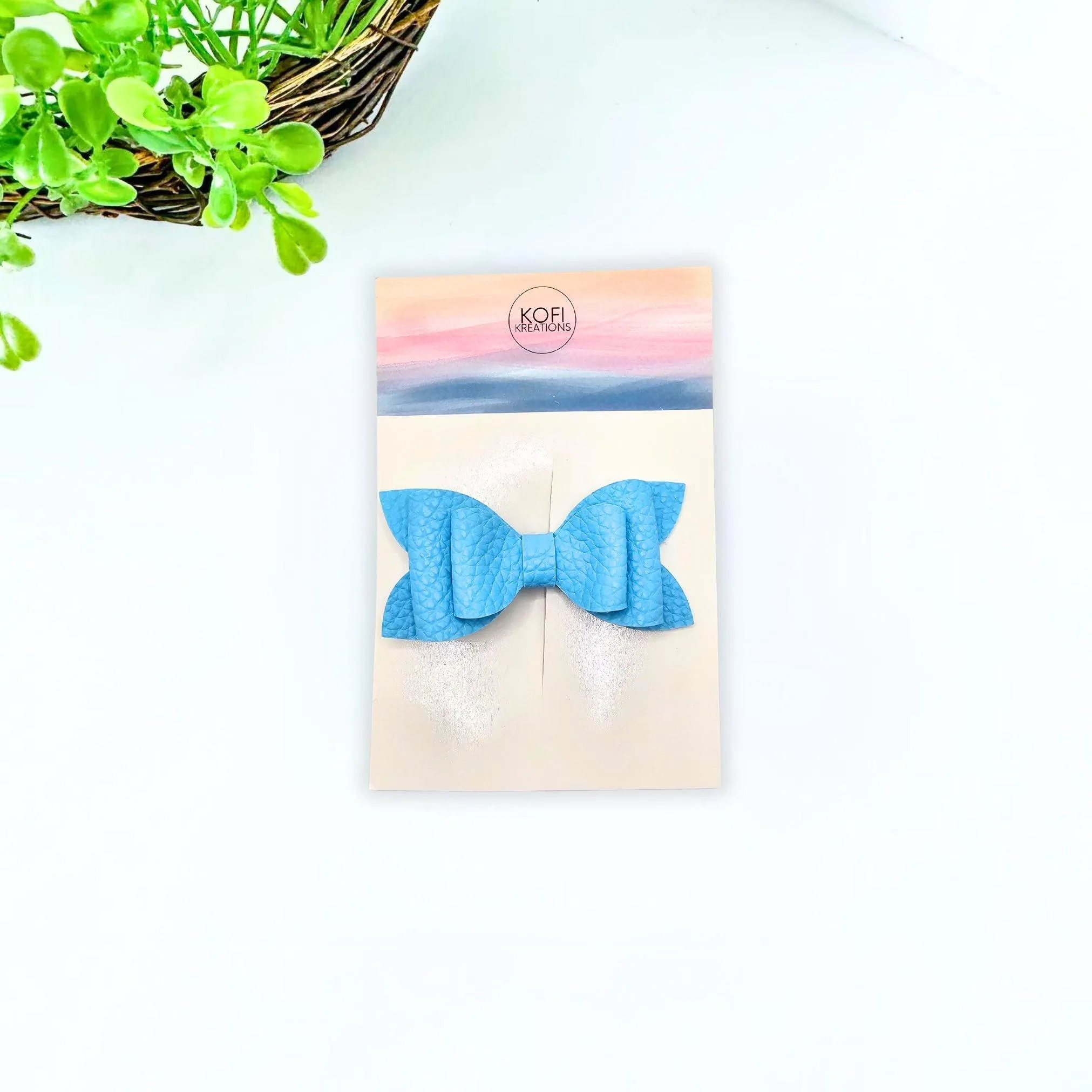 Blue Pastel Hair Bow