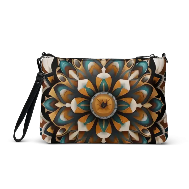 Bold Navy Crossbody Bag with Mandal Pattern