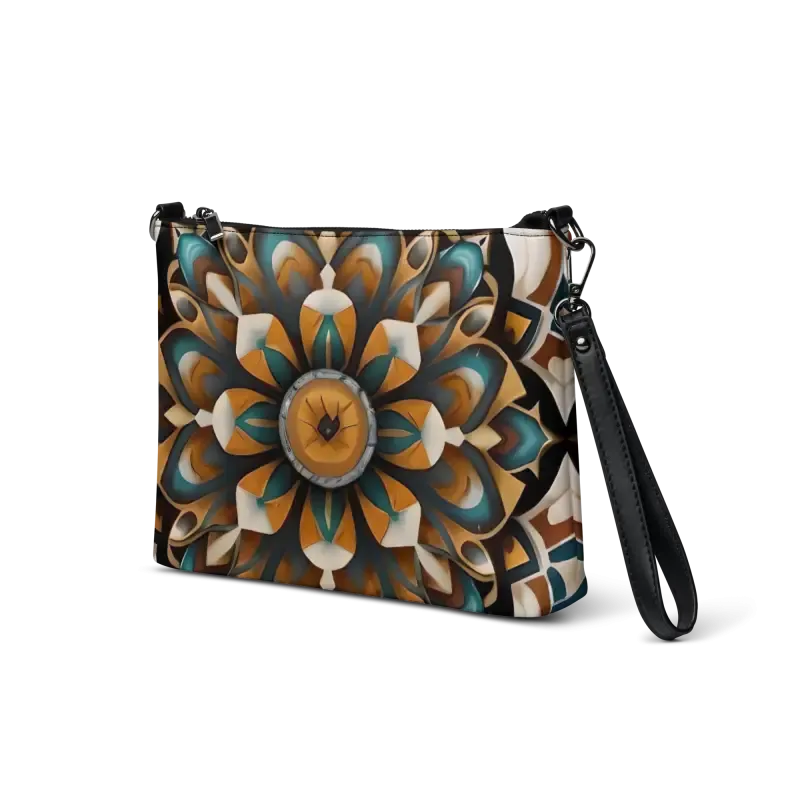 Bold Navy Crossbody Bag with Mandal Pattern