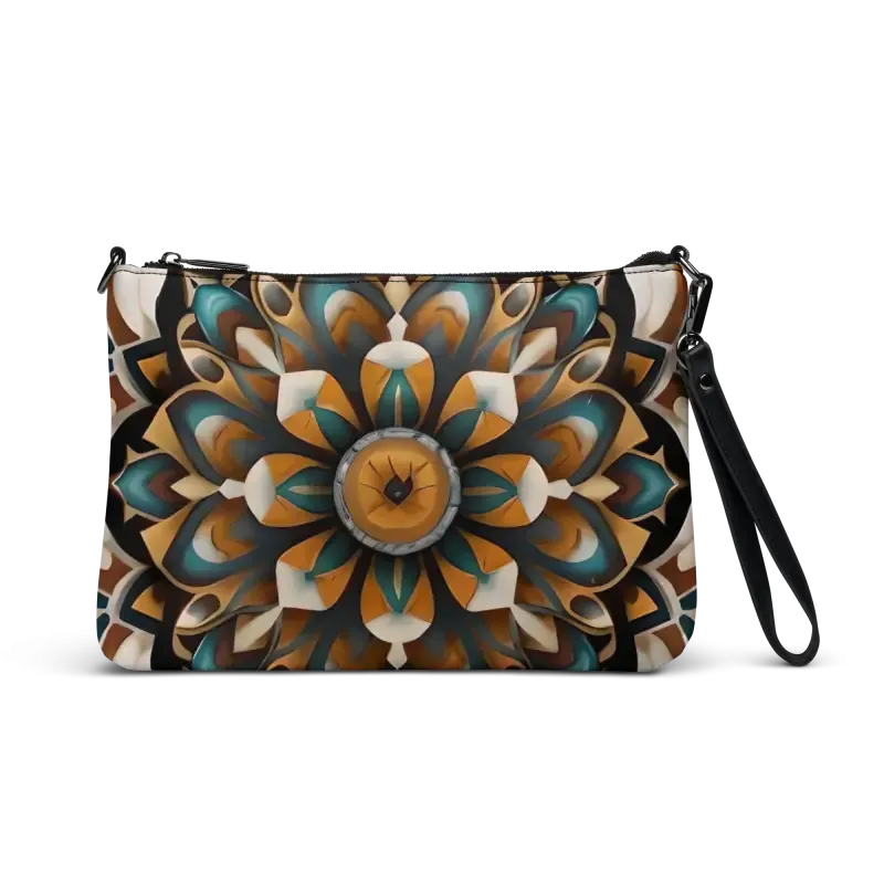 Bold Navy Crossbody Bag with Mandal Pattern