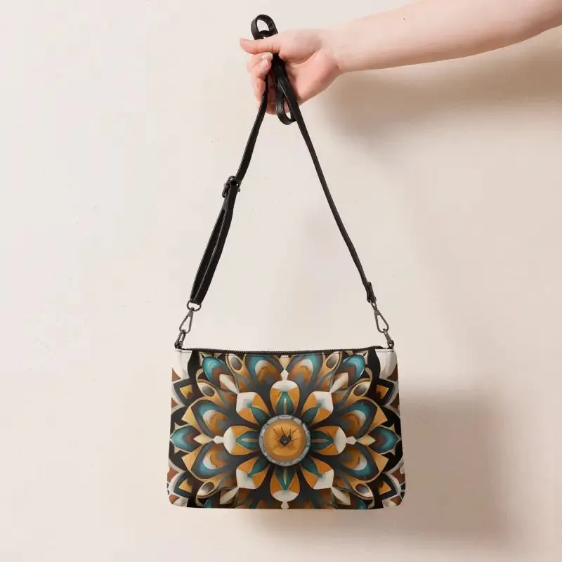 Bold Navy Crossbody Bag with Mandal Pattern