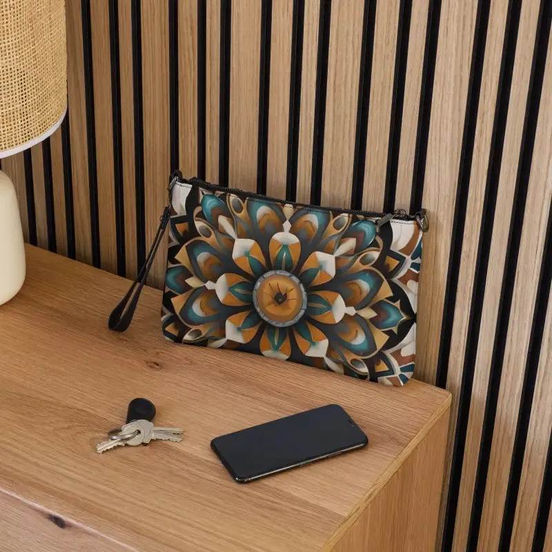Bold Navy Crossbody Bag with Mandal Pattern