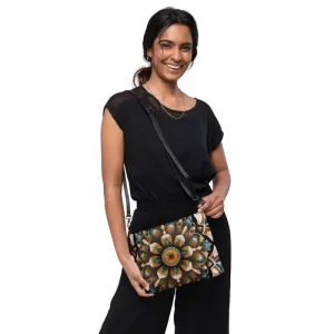 Bold Navy Crossbody Bag with Mandal Pattern