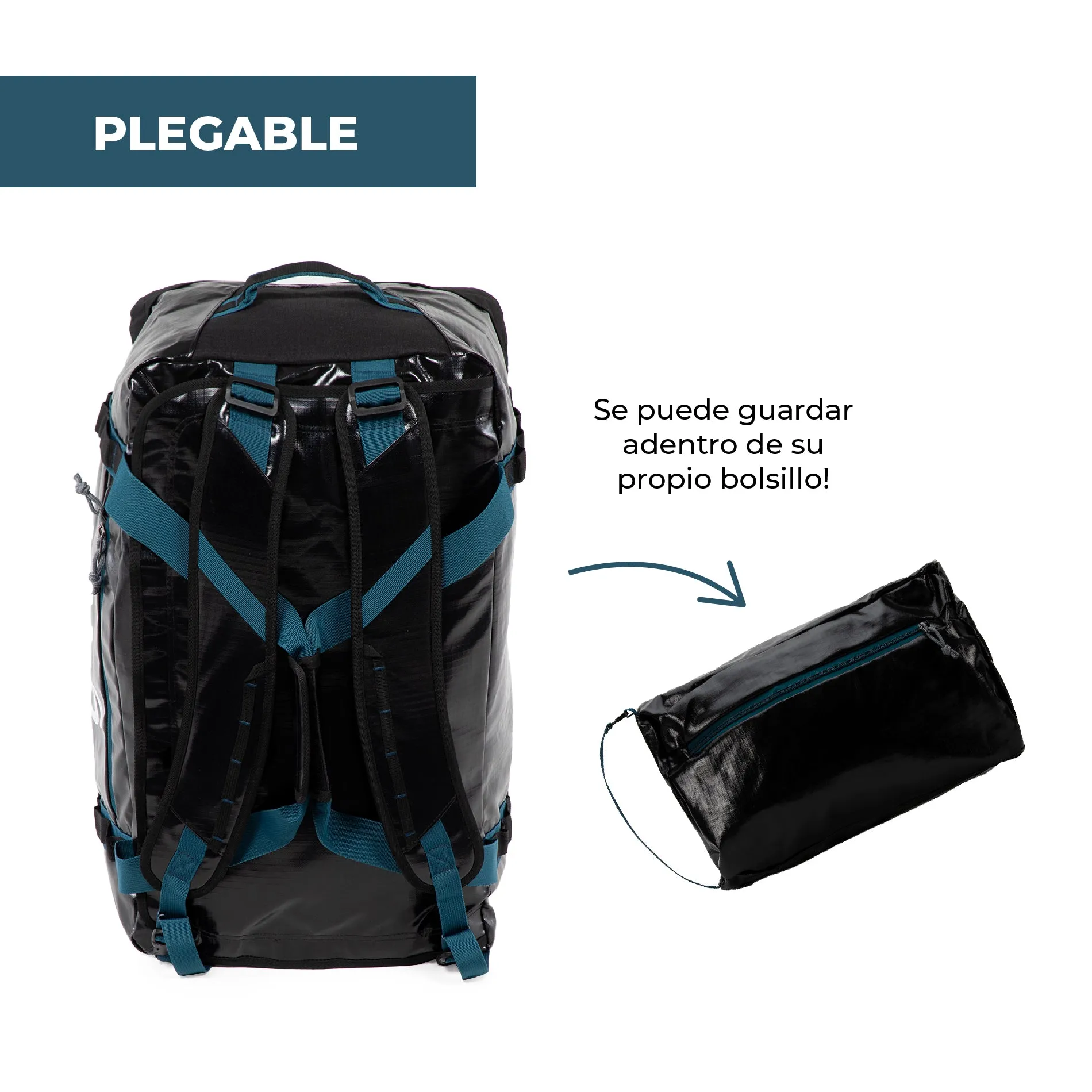 Bolso Mochila Impermeable 60L Fitz Black