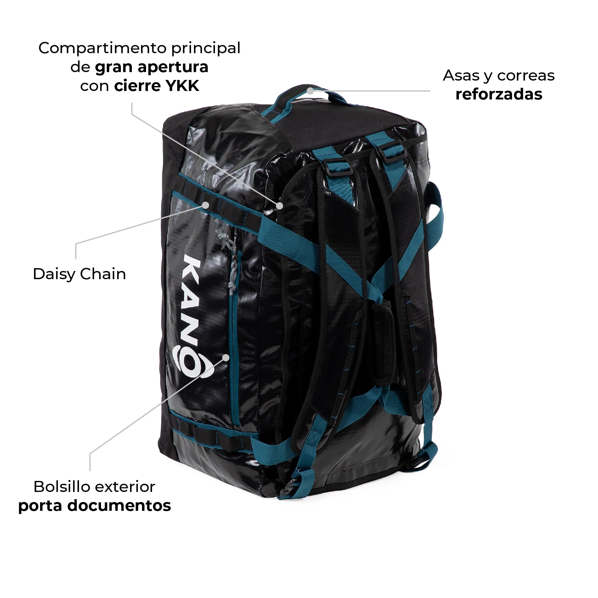 Bolso Mochila Impermeable 60L Fitz Black