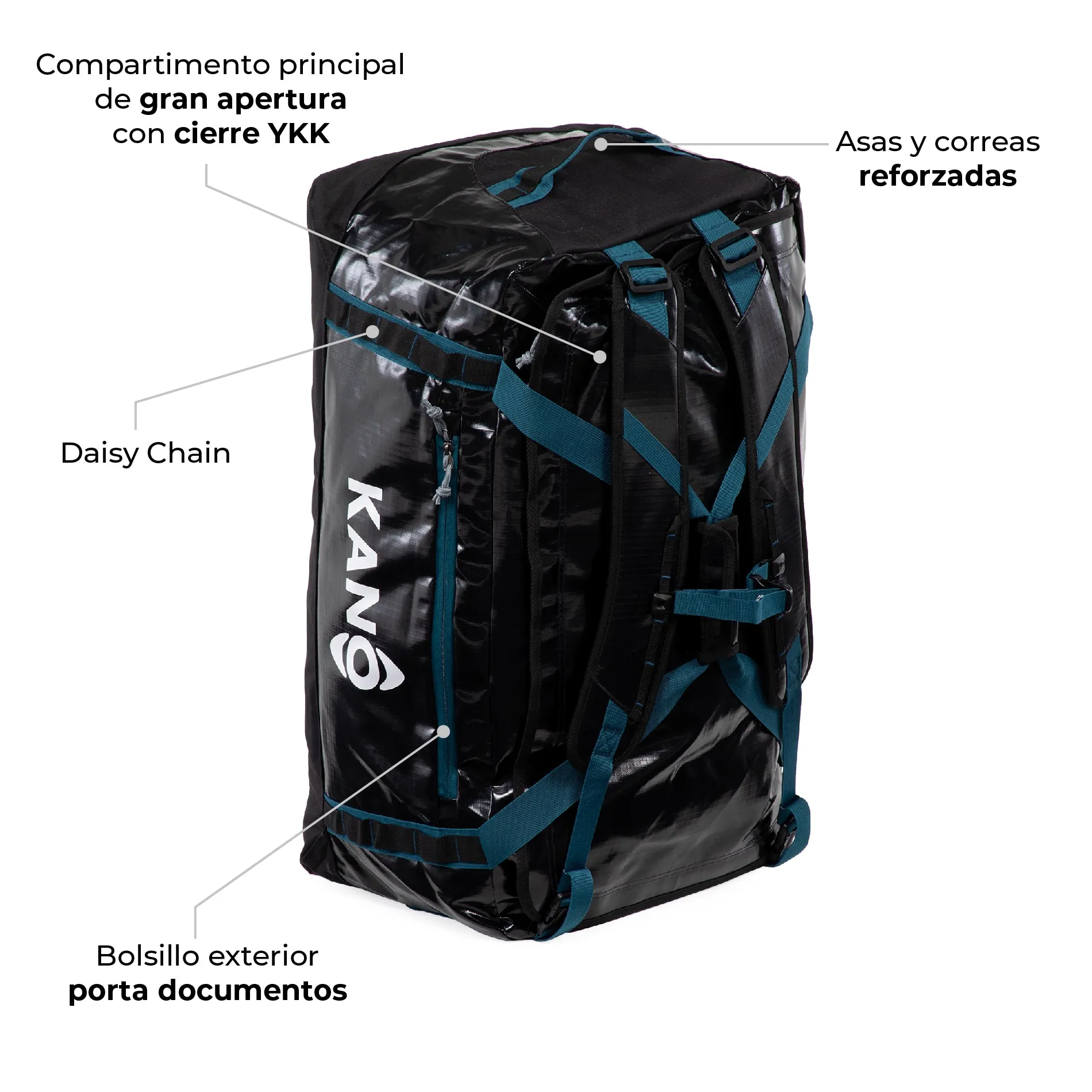 Bolso Mochila Impermeable 80L Roy Black